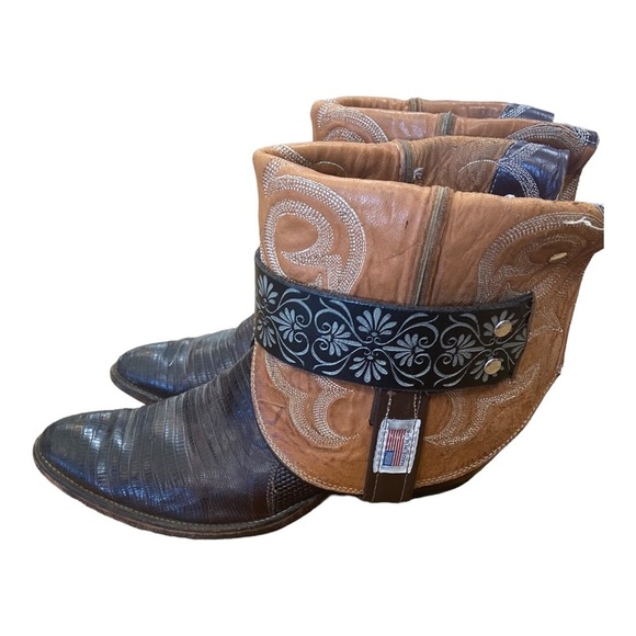 Upcycled Nocona 10 Leather Ankle Boots - Picture 1 of 7